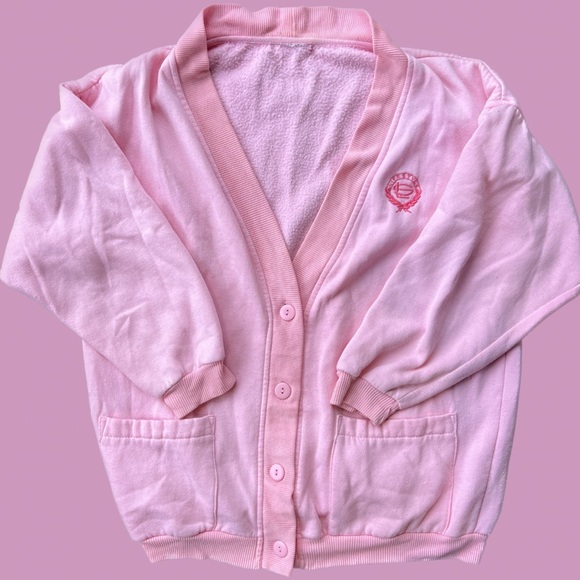 vintage pink lifestyle cardigan , medium - large - Picture 1 of 6